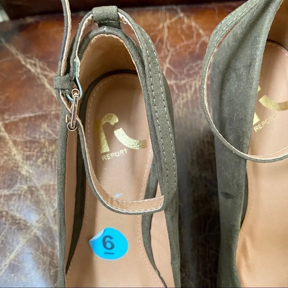 NWOB Report olive strap platform wedges 6